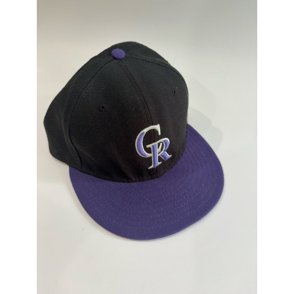 Colorado Rockies New Era 59FIFTY Fitted Hat 7 1/2 Black Purple MLB Cool Base Cap